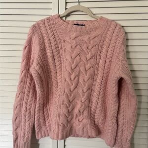 J. Crew Pink Cable Knit Sweater